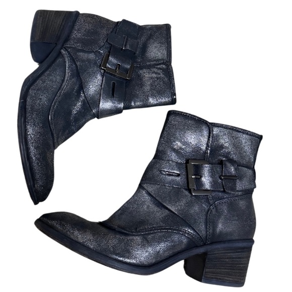 Donald J. Pliner Black Metallic Leather Booties - Picture 1 of 7